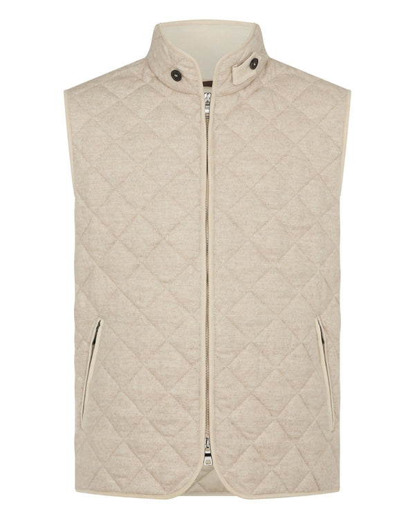 N.peal Men's Diamond Gilet In Beige Brown