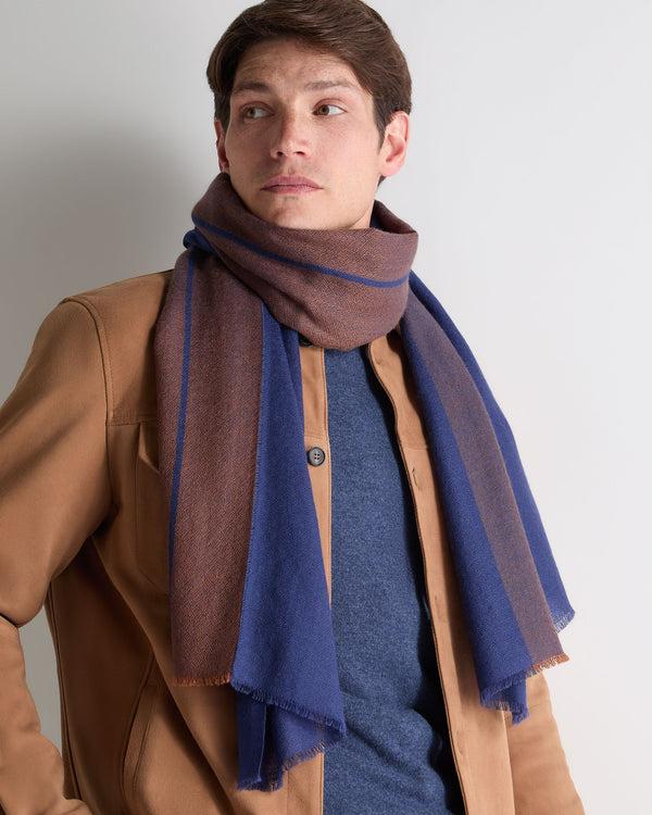 N.peal Men's Geo Cashmere Pashmina In Brown