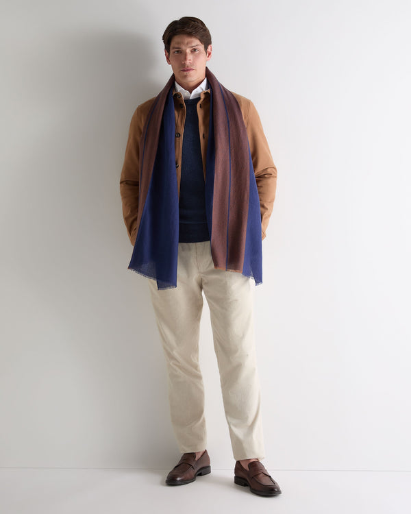 N.peal Men's Geo Cashmere Pashmina In Brown