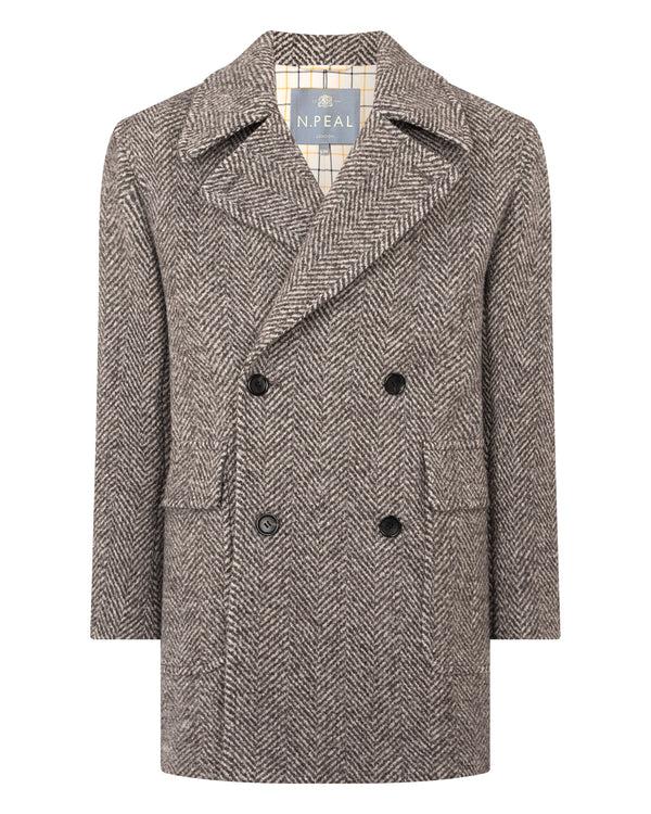 N.peal Men's Herringbone Coat In Brown
