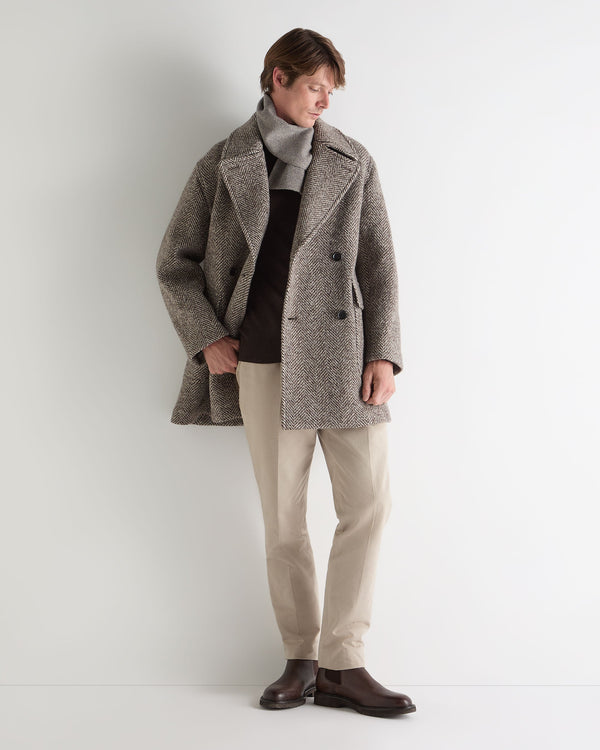 N.peal Men's Herringbone Coat In Brown