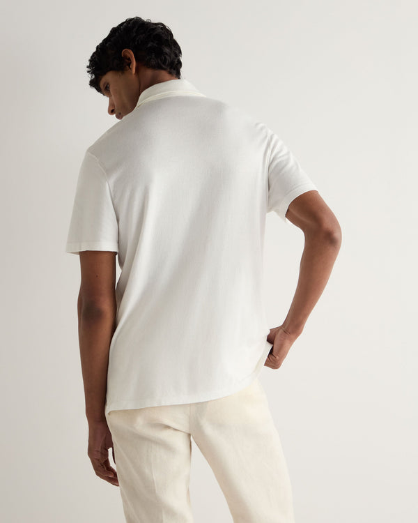 N.peal Men's Hove Cotton Polo In White