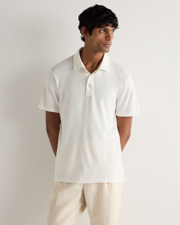 n.peal Men's Hove Cotton Polo In White