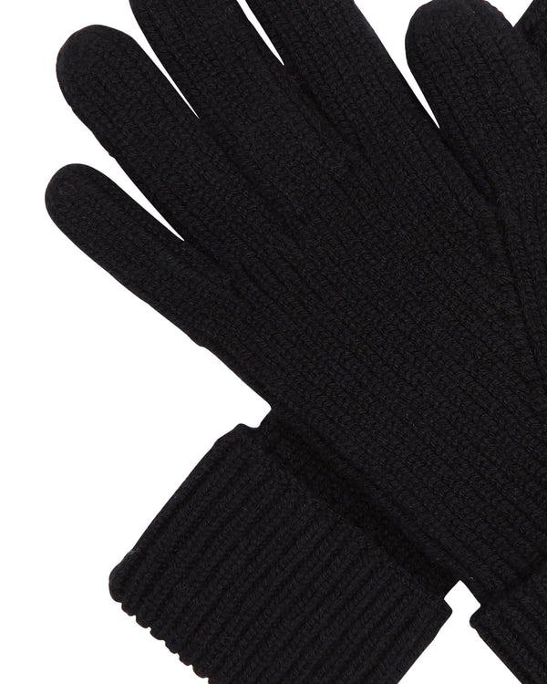 N.peal Men's Ribbed Cashmere Gloves In Black