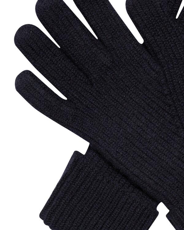N.peal Men's Ribbed Cashmere Gloves In Navy Blue