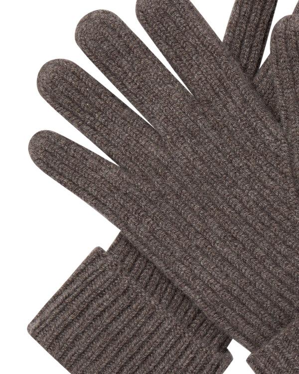 N.peal Men's Ribbed Cashmere Gloves In Otter Brown