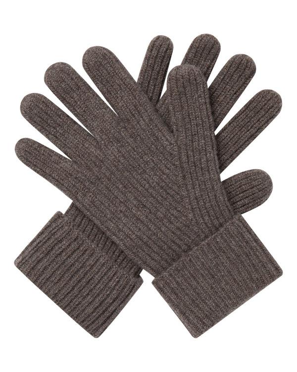 n.peal Men's Ribbed Cashmere Gloves In Otter Brown