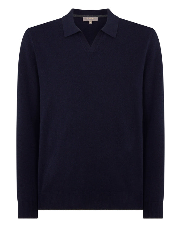 N.peal Men's Sloane Cashmere Polo In Navy Blue