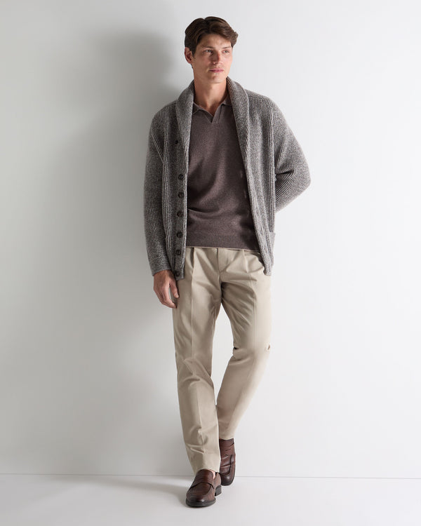 N.peal Men's Sloane Cashmere Polo In Otter Brown