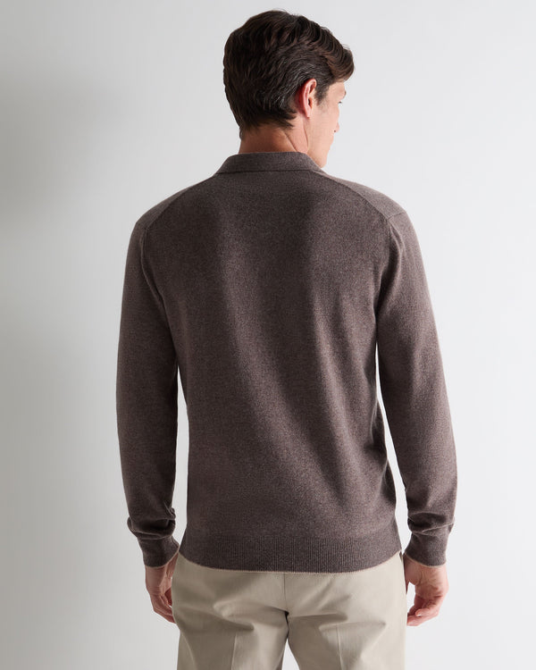 N.peal Men's Sloane Cashmere Polo In Otter Brown