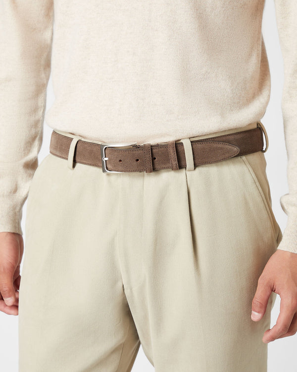 N.peal Men's Suede Belt In Brown