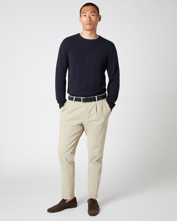 N.peal Men's Suede Belt In Navy Blue