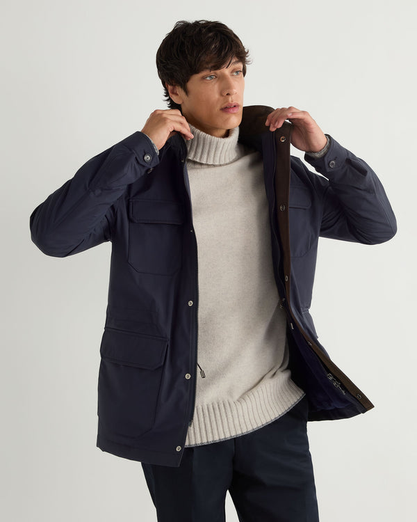 n.peal Men's Vale Weatherproof Jacket In Navy Blue