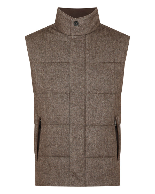 N.peal Men's Vancouver Herringbone Gilet In Brown
