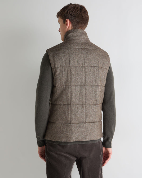 N.peal Men's Vancouver Herringbone Gilet In Brown