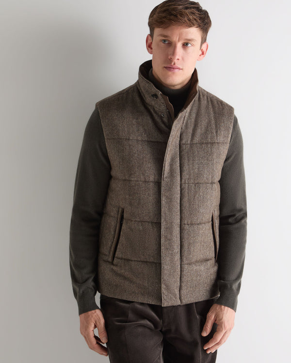 n.peal Men's Vancouver Herringbone Gilet In Brown