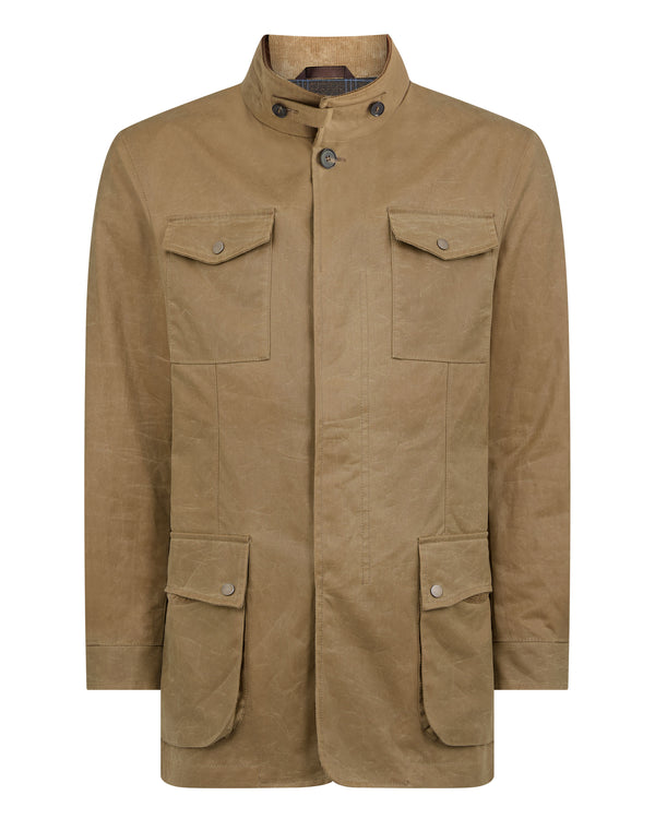 N.peal Men's Wax Jacket In Taupe Brown