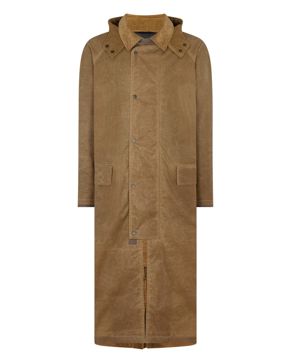 N.peal Men's Wax Riding Coat In Taupe Brown