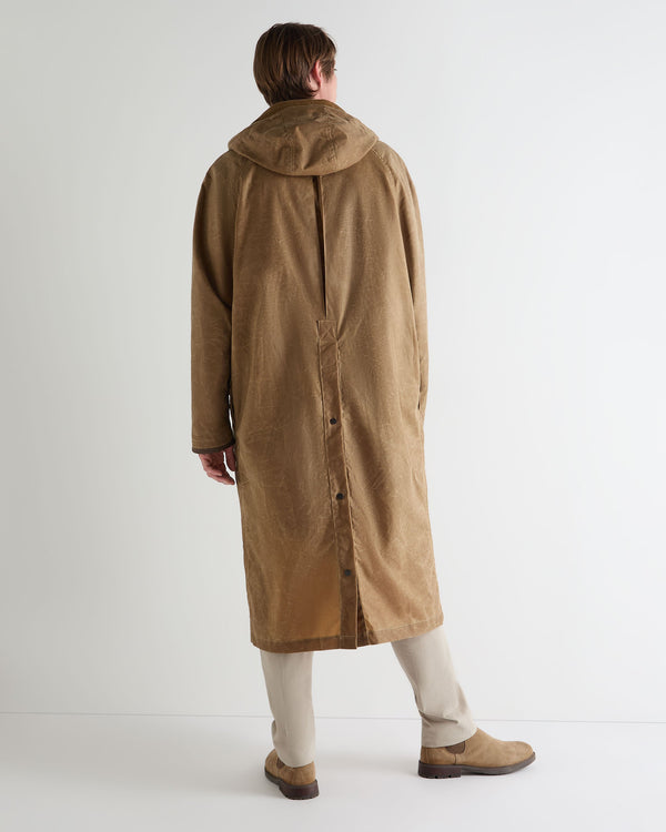 N.peal Men's Wax Riding Coat In Taupe Brown