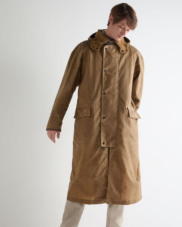 n.peal Men's Wax Riding Coat In Taupe Brown