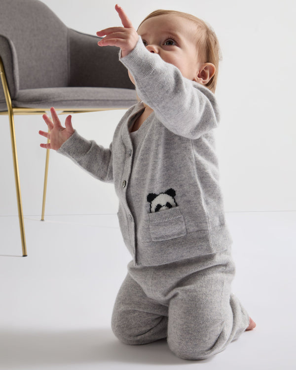 N.peal Panda Pocket Cashmere Cardigan In Fumo Grey