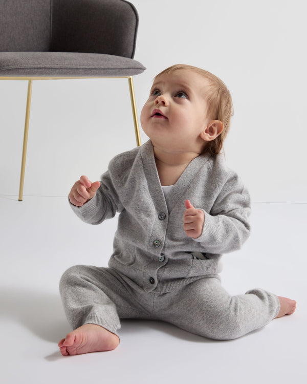 N.peal Panda Pocket Cashmere Cardigan In Fumo Grey