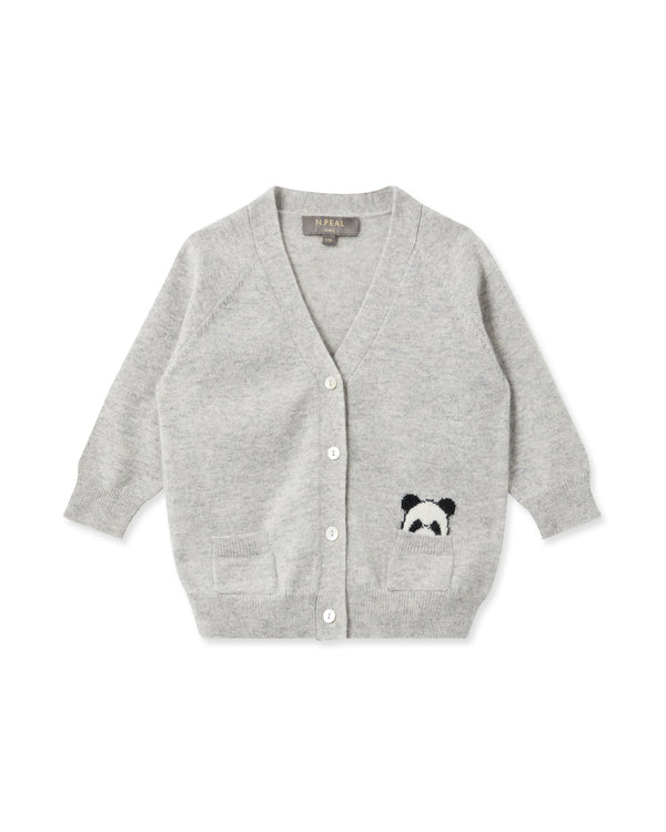 n.peal Panda Pocket Cashmere Cardigan In Fumo Grey