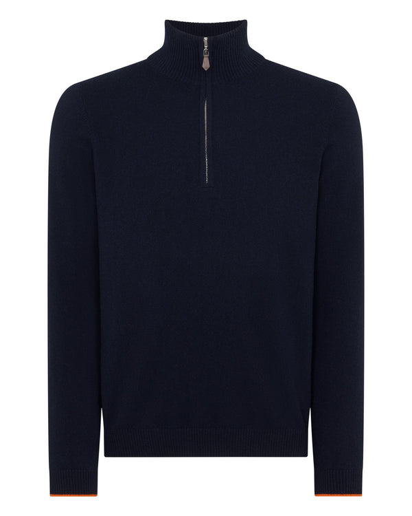 N.peal TUCCI HALF ZIP In Navy Blue