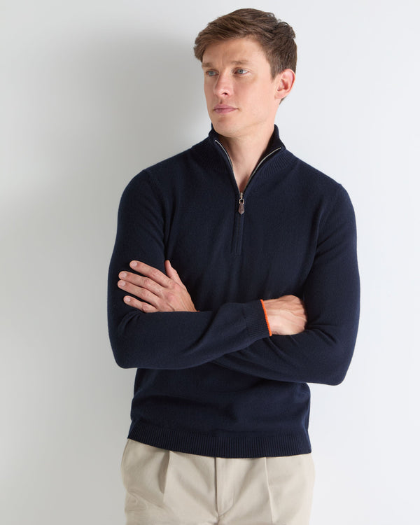 N.peal TUCCI HALF ZIP In Navy Blue