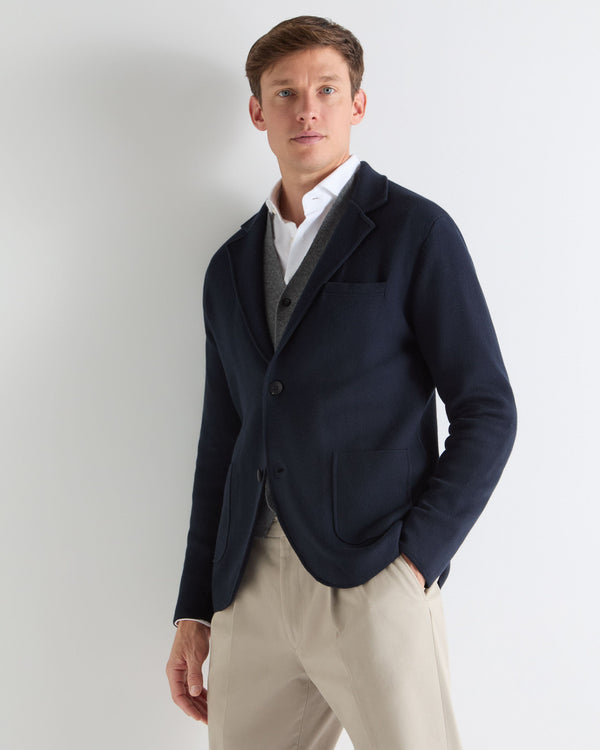N.peal TUCCI KNITTED BLAZER In Navy Blue
