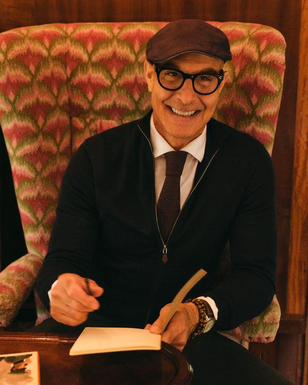 N.peal TUCCI KNITTED TIE In Navy Blue + Brown