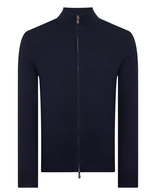 N.peal TUCCI SUPERFINE FULL ZIP In Navy Blue