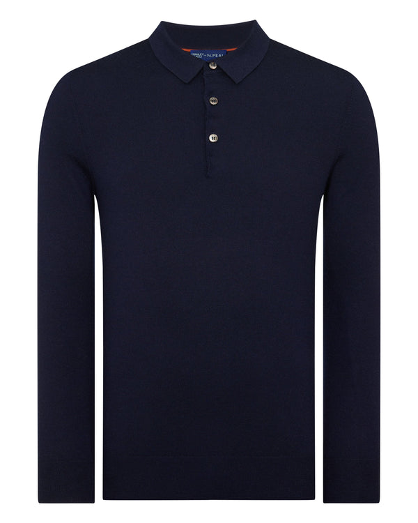 N.peal TUCCI SUPERFINE POLO SHIRT In Navy Blue