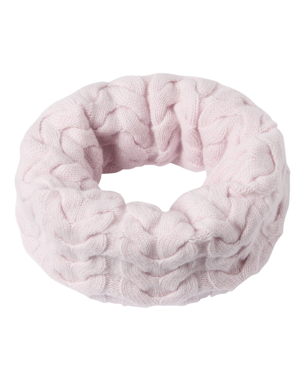 n.peal Unisex Cable Cashmere Snood In Chalk Pink
