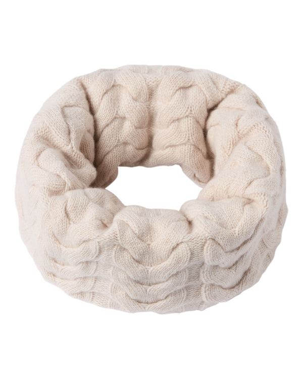 n.peal Unisex Cable Cashmere Snood In Ecru White