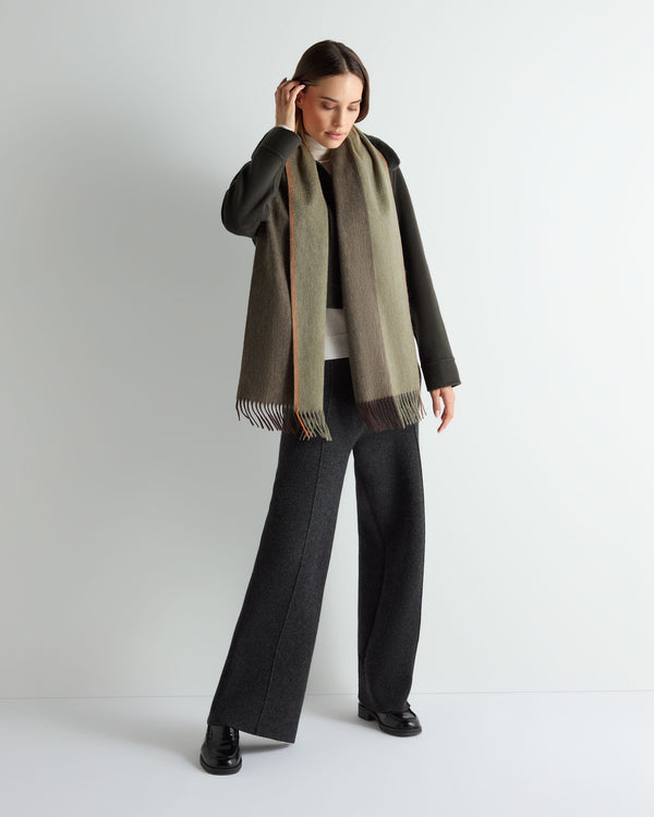 N.peal Unisex Cashmere Check Scarf In Green