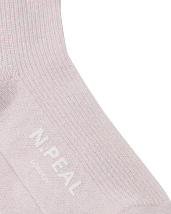 N.peal Unisex Cashmere Rib Bed Socks In Chalk Pink
