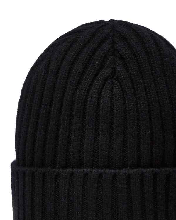 N.peal Unisex Chunky Ribbed Cashmere Hat In Black