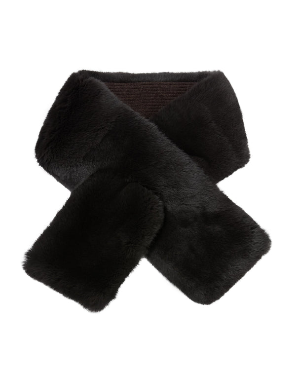n.peal Unisex Fur Neckwarmer In Chocolate Brown