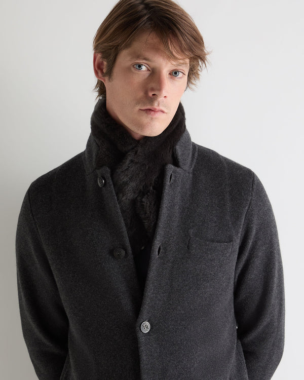 N.peal Unisex Fur Neckwarmer In Dark Charcoal Grey