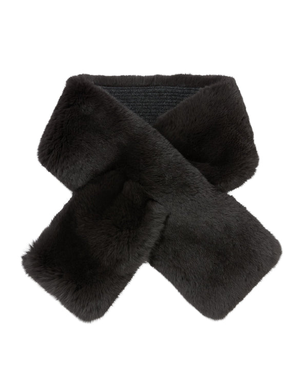 n.peal Unisex Fur Neckwarmer In Dark Charcoal Grey