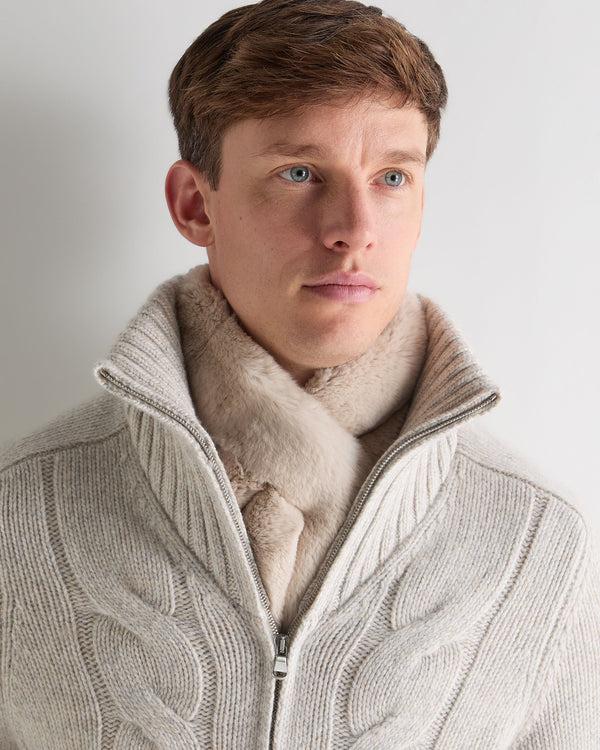N.peal Unisex Fur Neckwarmer In Snow Grey