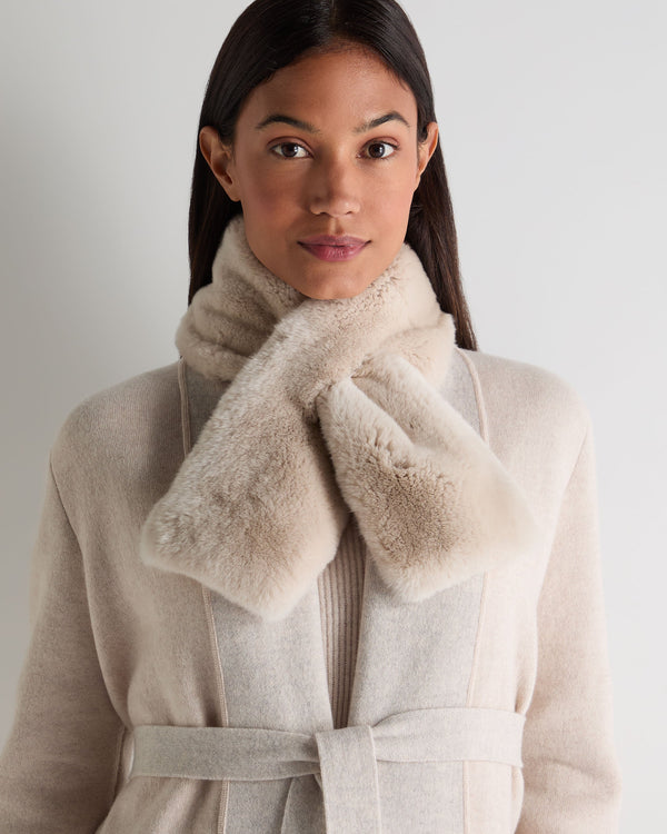 N.peal Unisex Fur Neckwarmer In Snow Grey