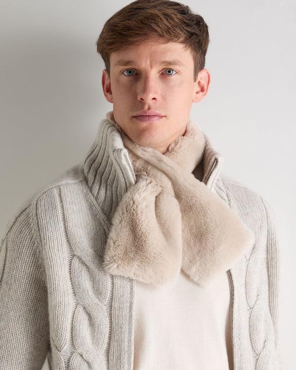 N.peal Unisex Fur Neckwarmer In Snow Grey