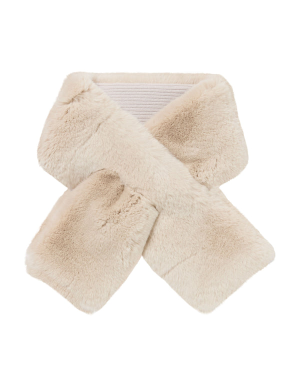 n.peal Unisex Fur Neckwarmer In Snow Grey