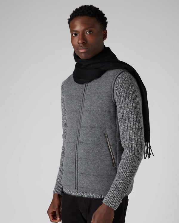 N.peal Unisex Large Woven Cashmere Scarf In Black