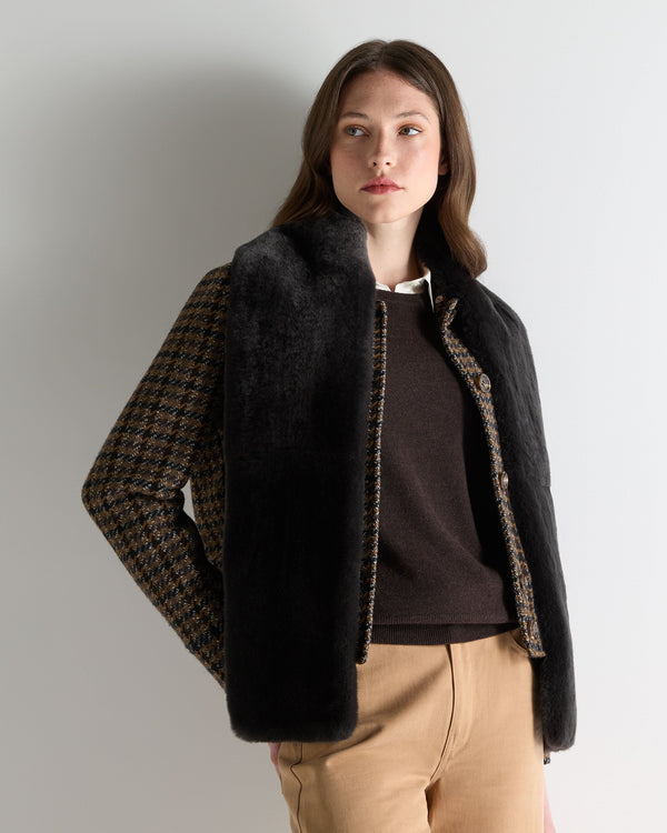 N.peal Unisex Long Fur Scarf In Chocolate Brown