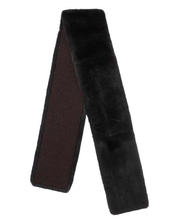 n.peal Unisex Long Fur Scarf In Chocolate Brown