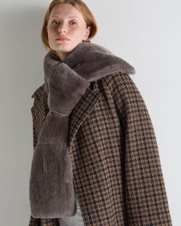 N.peal Unisex Long Fur Scarf In Otter Brown