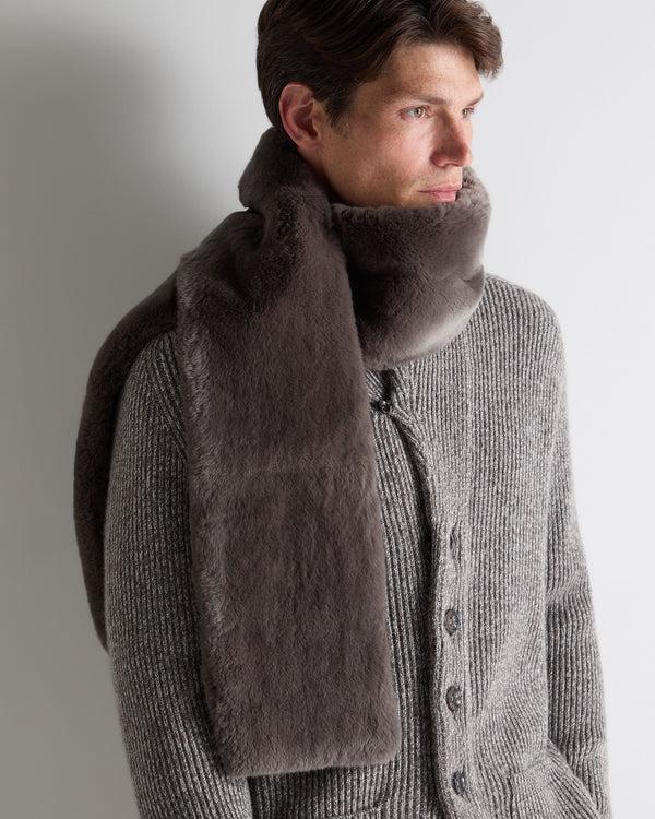 N.peal Unisex Long Fur Scarf In Otter Brown